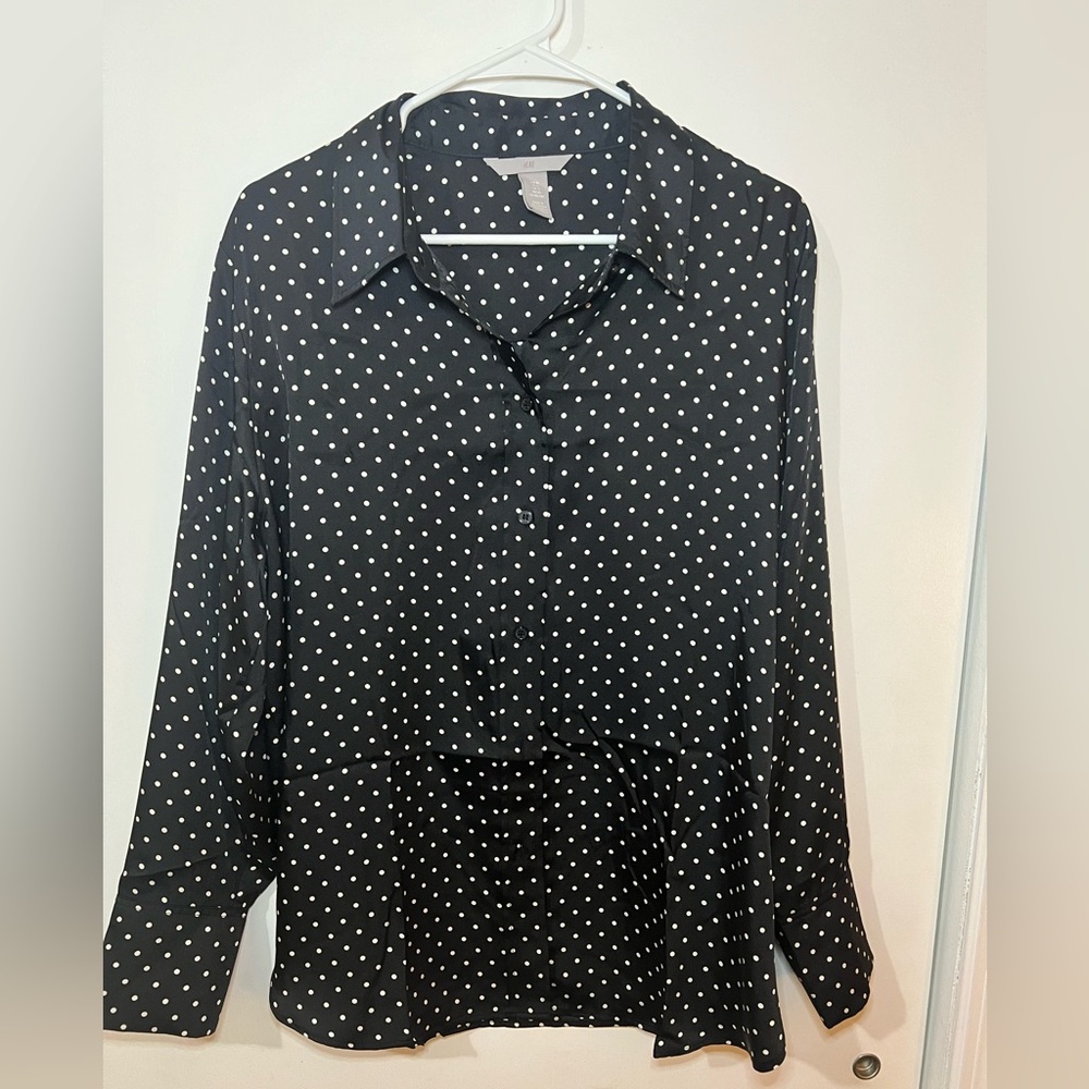 Polkadots Black buttoned down shirt